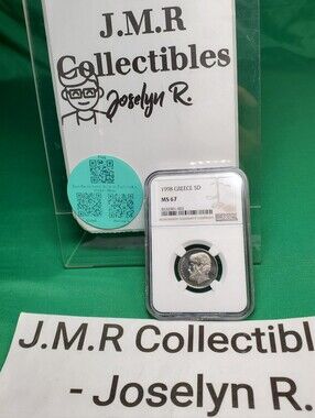 1998 Greece 5 Drachmes NGC MS67 Copper-Nickel Coin 5D Aristotle